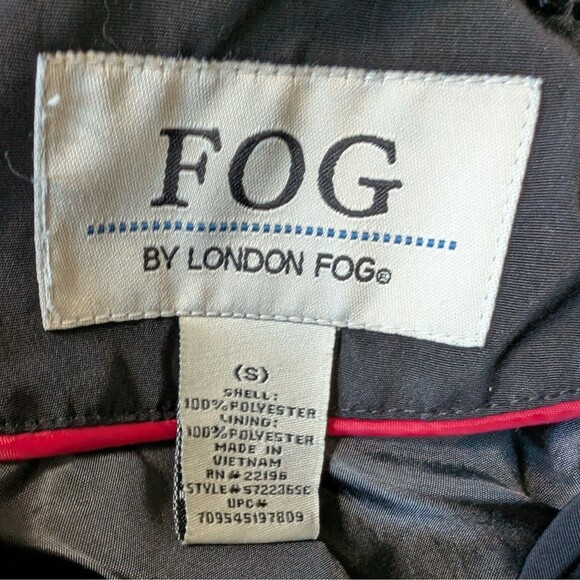 London Fog Women's Black Trench Coat Water Resistant Removable Hood Small Jacket - Picture 7 of 10